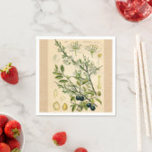 Serviette En Papier Antique Blackthorn Botanique Imprimé Fleur Berry (En situation)
