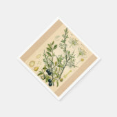 Serviette En Papier Antique Blackthorn Botanique Imprimé Fleur Berry (Coin)
