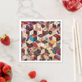 Serviette En Papier Antique Cocktail Quilt Napkins (En situation)