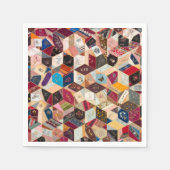 Serviette En Papier Antique Cocktail Quilt Napkins (Devant)