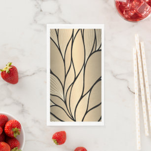 Serviette En Papier Antique Gold Creative Leave Motif