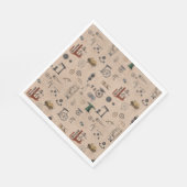 Serviette En Papier Antique Ingénierie Mécanique Motif scientifique (Coin)