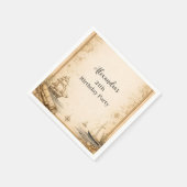 Serviette En Papier Antique Nautical Map Birthday (Coin)