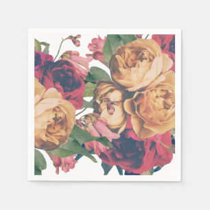 Serviette En Papier Antique Rose Botanique Pied Mariage table