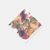 Serviette En Papier Antique Rose Botanique Pied Mariage table (Coin)