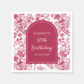 Serviette En Papier Antique rose Chinoiserie fête d'anniversaire (Devant)