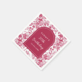Serviette En Papier Antique rose Chinoiserie fête d'anniversaire (Coin)