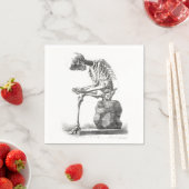Serviette En Papier Antique Squelette Anatomie : Gothique Halloween Mé (En situation)