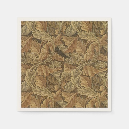 Serviette En Papier Antique Victorian Chaud automne Feuilles Mariage (Devant)