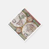 Serviette En Papier Antique vieille carte inspirée (12) (Coin)