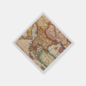 Serviette En Papier Antique vieille carte inspirée (2) (Coin)