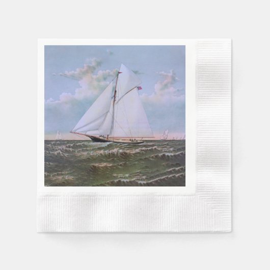Serviette En Papier Antique voilier Slot Yacht Voilier Ocean (Devant)