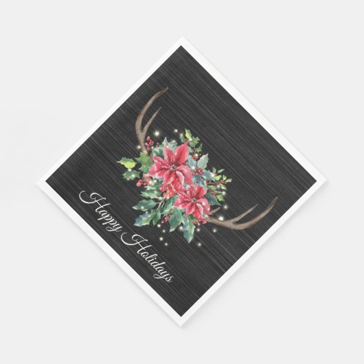 Serviette En Papier Antler de cerf de Noël avec lumières (Coin)