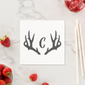 Serviette En Papier Antler Monogramme (En situation)