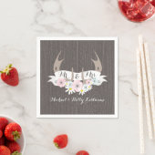 Serviette En Papier Antlers floraux + Mariage en bois de grange (En situation)
