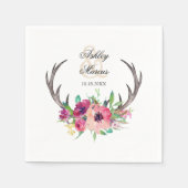 Serviette En Papier Antlers Rustiques Boho Floral Allure (Devant)