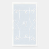Serviette En Papier Antoinette Bleu Élégant Emblème Filigree (Devant)