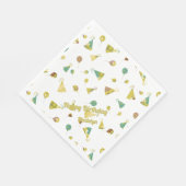 Serviette En Papier Any Age Birthday Celebration Silhouette Pattern (Coin)