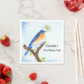 Serviette En Papier Any Age Happy April Birthday with Bluebird (En situation)