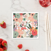 Serviette En Papier Anya Floral Custom Cocktail Napkin (En situation)