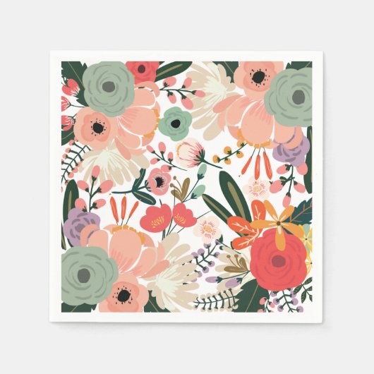 Serviette En Papier Anya Floral Custom Cocktail Napkin (Devant)