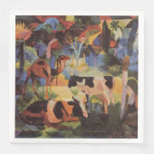 Serviette En Papier Août Macke Paysage avec vaches et chameau (Devant)
