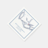 Serviette En Papier Apalachicola FL Map Élégant Mariage bleu marine (Coin)