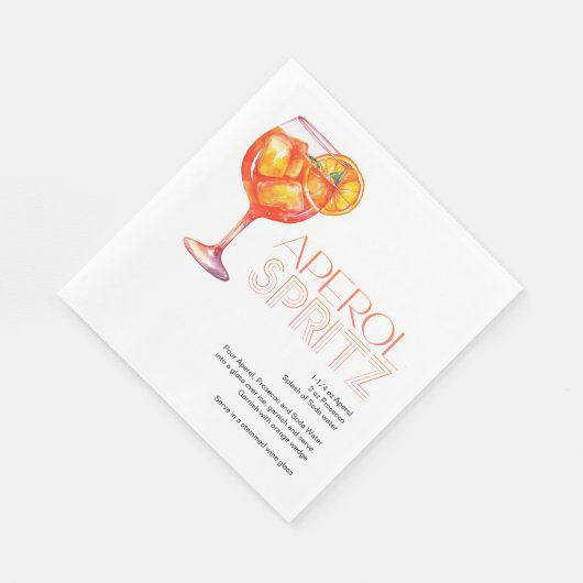 Serviette En Papier Aperol Spritz Aperol Custom Drink Recette (Coin)