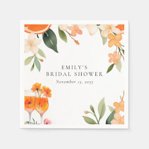 Serviette En Papier Aperol Spritz Fête des mariées aquarelle