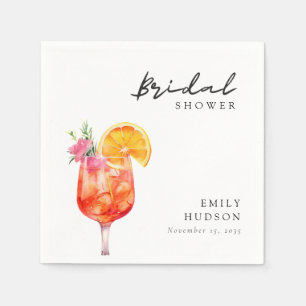 Serviette En Papier Aperol Spritz Floral Baby Shower de Mariée