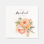 Serviette En Papier Aperol Spritz Floral Réception de Mariage (Devant)
