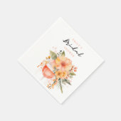 Serviette En Papier Aperol Spritz Floral Réception de Mariage (Coin)