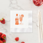 Serviette En Papier Aperol Spritz Lino Design Cocktail Party Napkin (En situation)