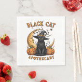 Serviette En Papier Apothecaire de chat noir - Lune de cuisine d'Hallo (En situation)