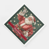 Serviette En Papier Appartement moderne Santa Claus Aquarelle (Coin)