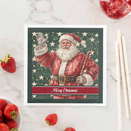 Serviette En Papier Appartement moderne Santa Claus Aquarelle (En situation)