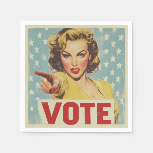 Serviette En Papier Appel à l'action patriotique : Votez ! (Devant)