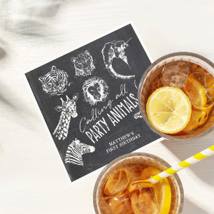 Serviette En Papier Appel à tous les animaux de fête Tableau de bord A