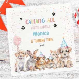 Serviette En Papier Appel à toutes les fêtes d'anniversaire des animau
