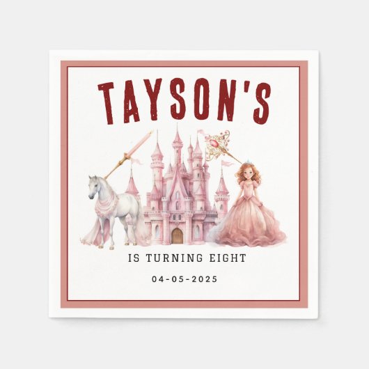 Serviette En Papier Appel à toutes les princes Château Magique 8e anni (Devant)