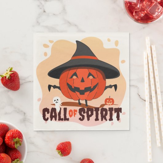 Serviette En Papier Appel de l'Esprit d'Halloween (En situation)