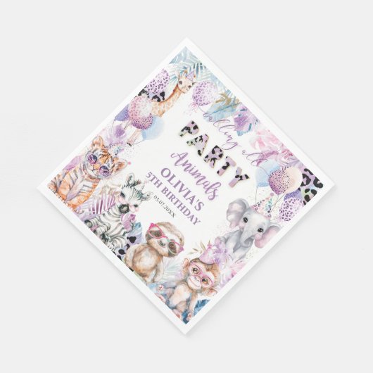 Serviette En Papier Appeler tous les animaux de fête Jungle Safari Ann (Coin)