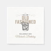 Serviette En Papier Appelez-moi Anniversaire Retro White Whiskey Anniv (Devant)