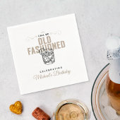 Serviette En Papier Appelez-moi Anniversaire Retro White Whiskey Anniv