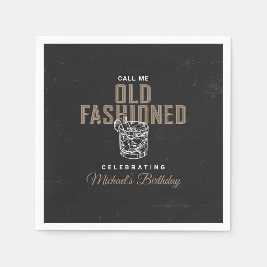 Serviette En Papier Appelez-moi Whiskey Cocktail Anniversaire (Devant)