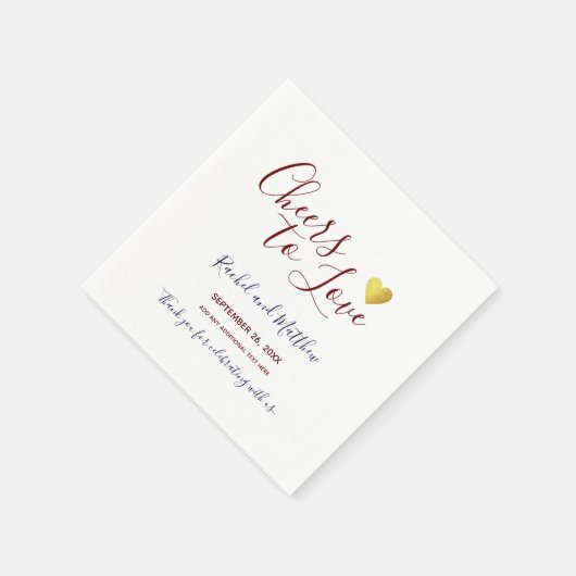 Serviette En Papier applaudissements ! mariage encourage à aimer écrit (Coin)