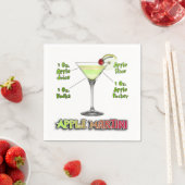 Serviette En Papier Appletini aka Apple Martini Cocktail Recette Art (En situation)