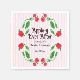 Serviette En Papier Appley Ever After Art Nouveau Rose Jour de Mariage