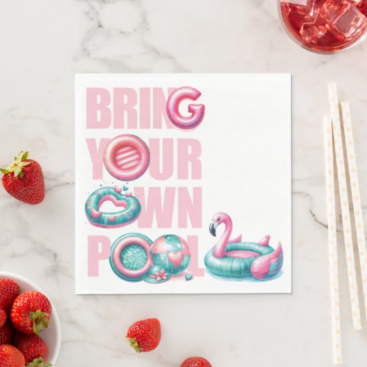 Serviette En Papier Apportez votre propre fête de piscine (En situation)