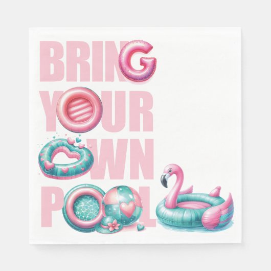 Serviette En Papier Apportez votre propre fête de piscine (Devant)